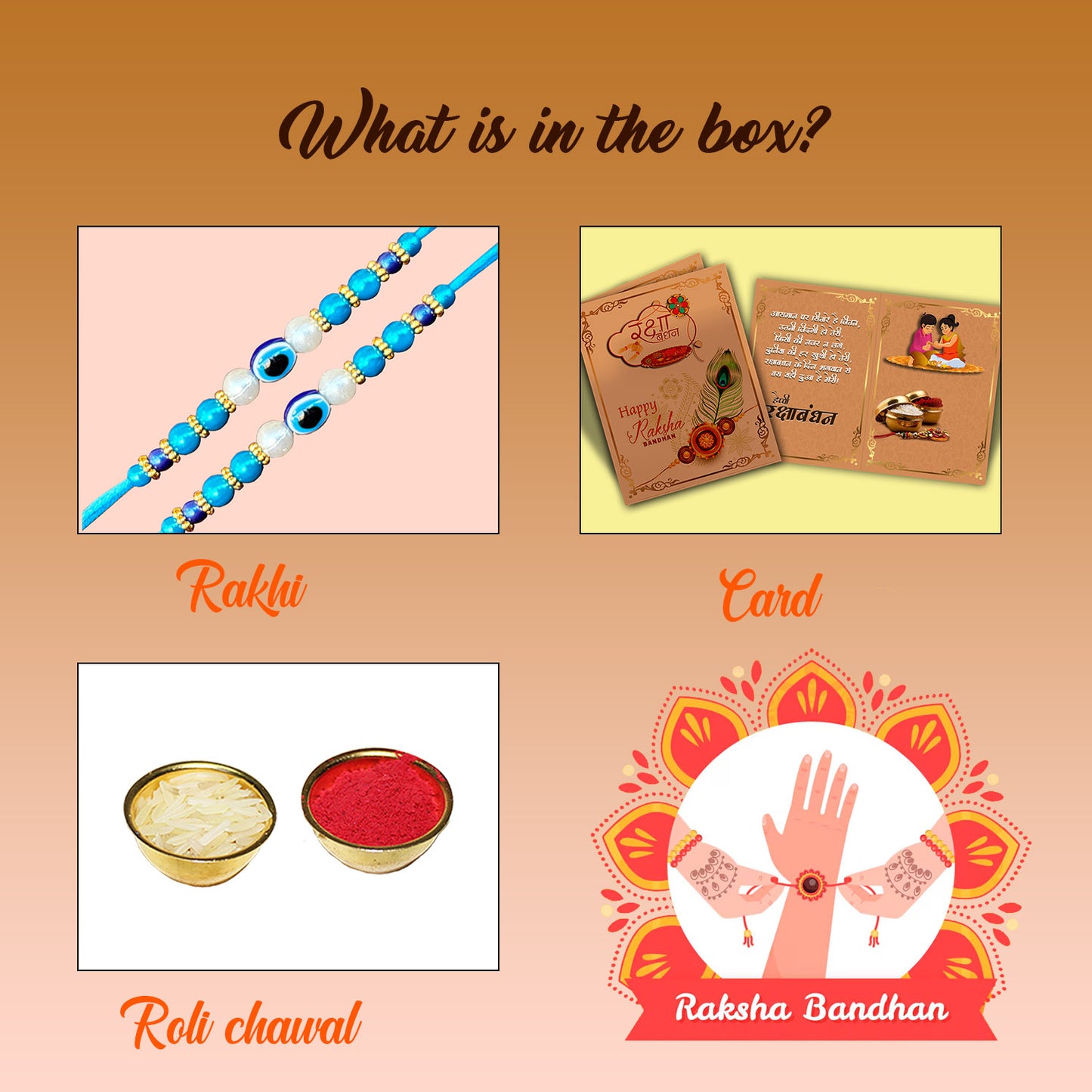 AWANI TRENDS Evil Eye 2 Rakhi with Greeting card Roli Chawal