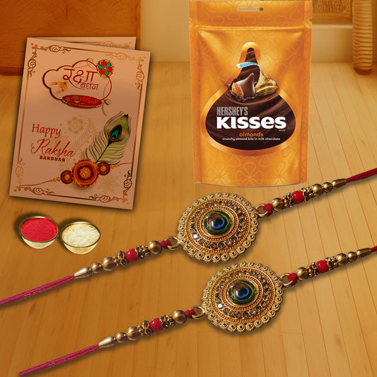 AWANI TRENDS RAKHI WITH CHOCOLATE HAMPER