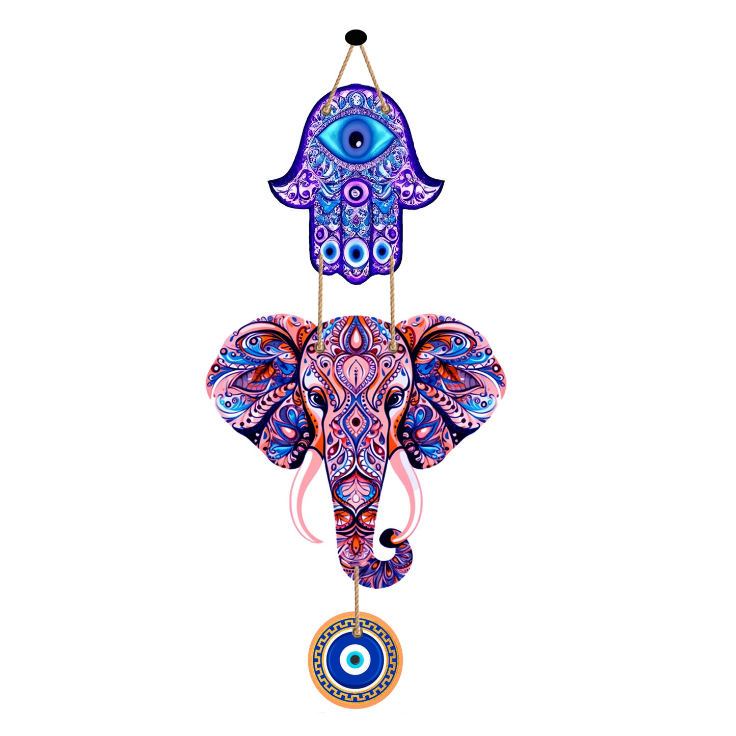 Designer Elephant Wooden Wall Hanging for Home Décor