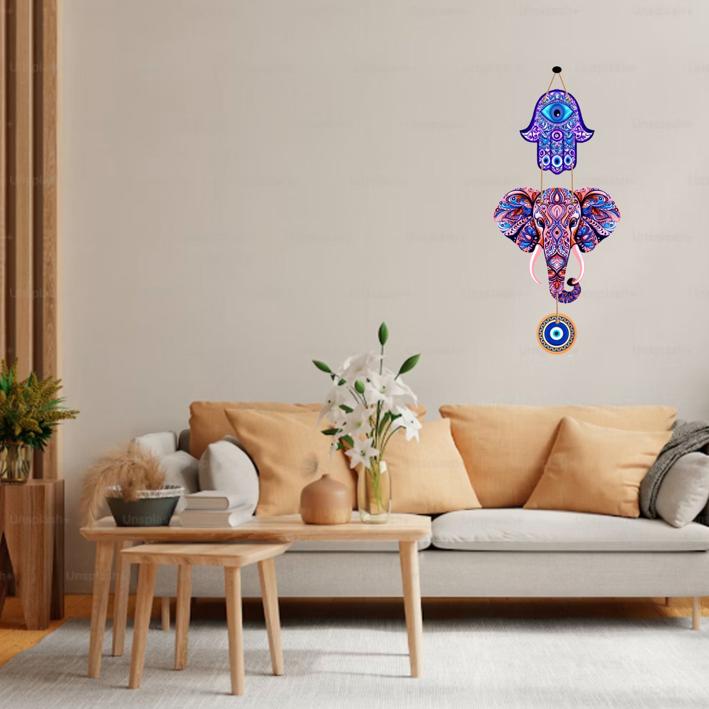 Designer Elephant Wooden Wall Hanging for Home Décor